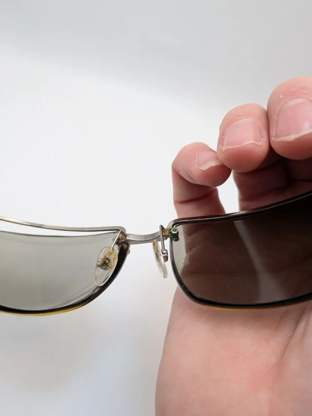 Gucci Vintage Rectangle Sunglasses Black Frame Tinted Lenses